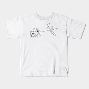 Rose #3 (Black) Kids T-Shirt